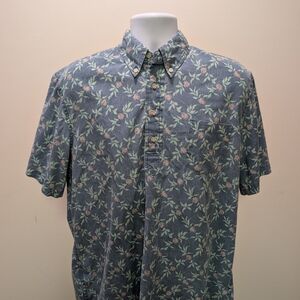 reyn spooner Blue Floral Button-Down Short Sleeve Shirt